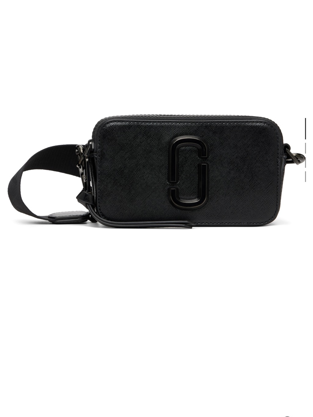 Marc Jacobs Black Leather Saffiano Double-J Crossbody